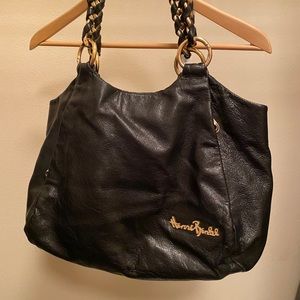 Black Leather Henri Bendel tote